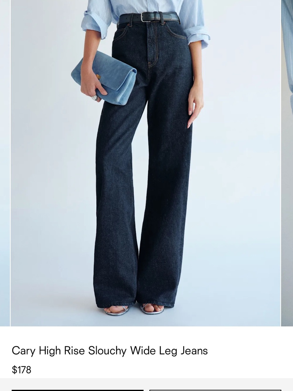 Reformation Cary High-Rise Wide Leg Jeans - Dark Indigo